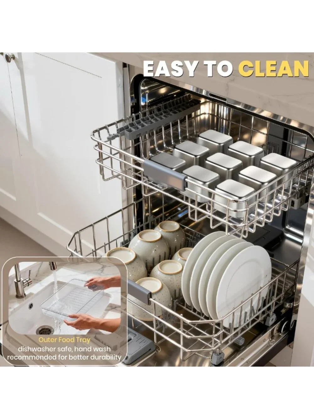 Portable Stainless Steel Snack Container with 9 Compartments & Lids - Perfect
